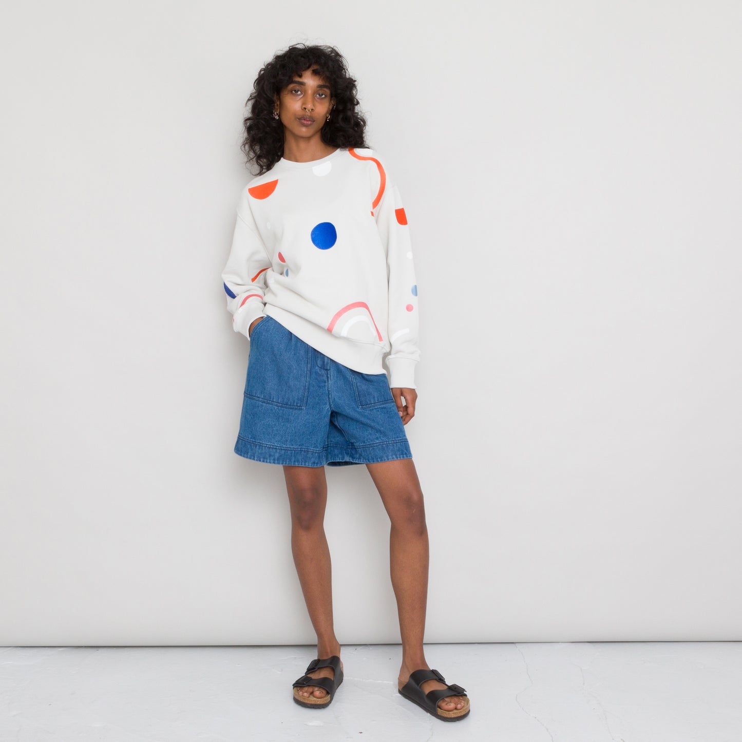 Folk Embroidered Boxy Sweat