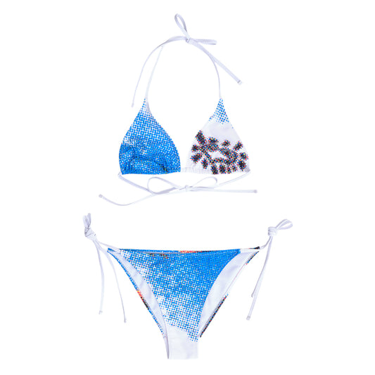 Always Do What You Should Do Plaid Heart Logo Bikini