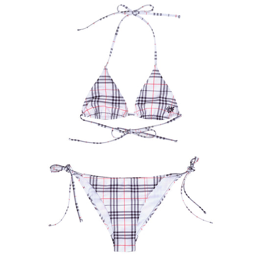 Always Do What You Should Do Plaid Heart Bikini