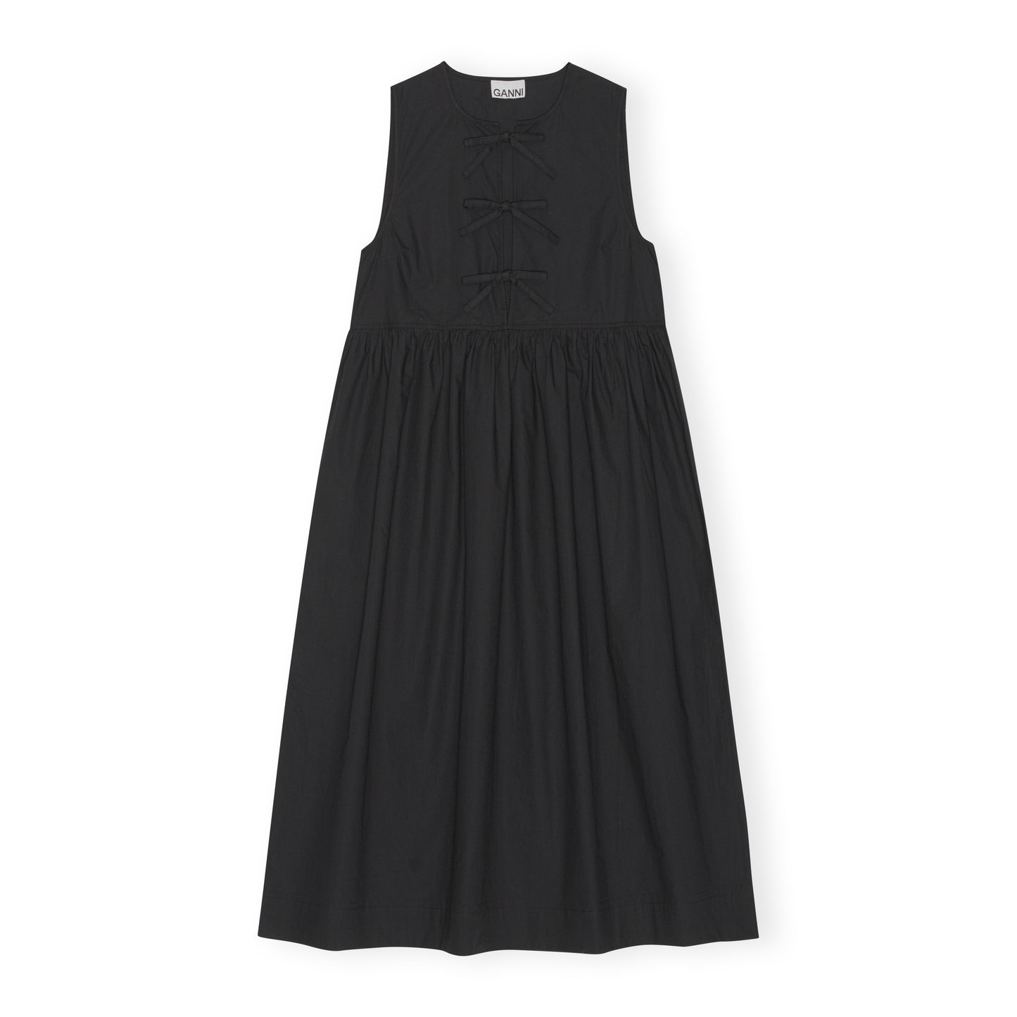 GANNI Cotton Poplin Midi Dress
