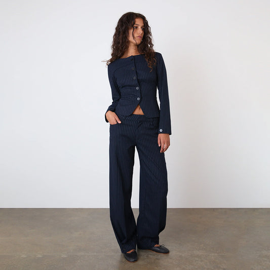 Peachy Den Bardot Tailored Top