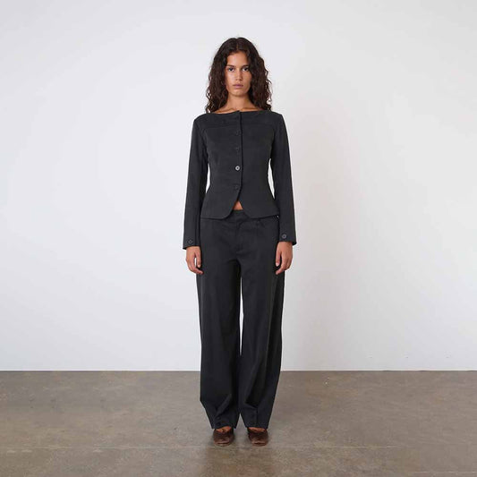 Peachy Den Bardot Tailored Top