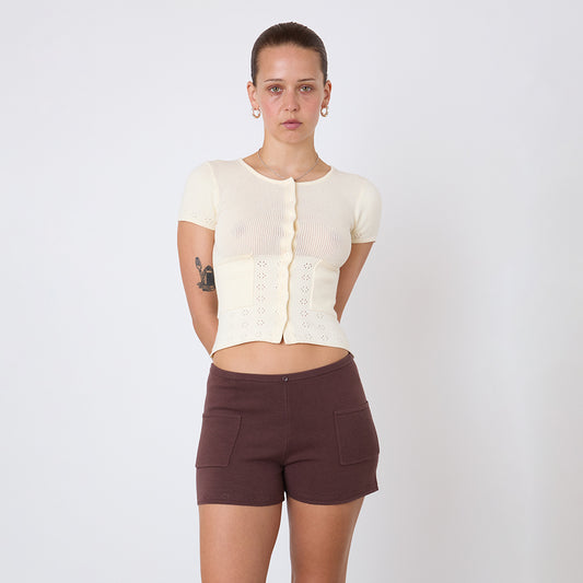Peachy Den Marie Knit Shorts