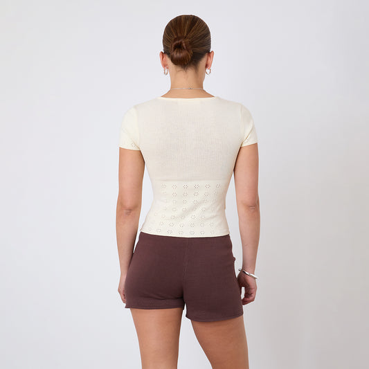 Peachy Den Marie Knit Shorts