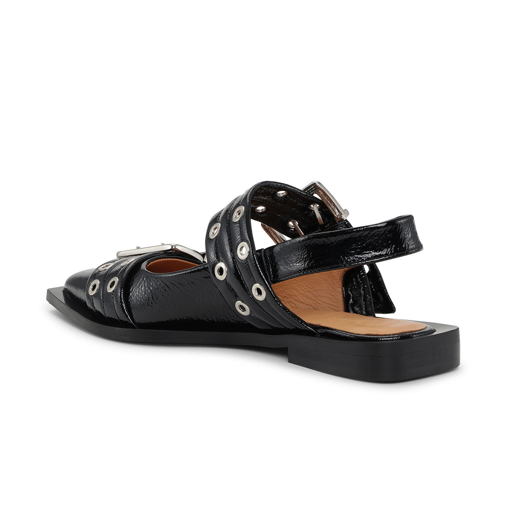 GANNI Feminine Buckle Ballerina Shoe