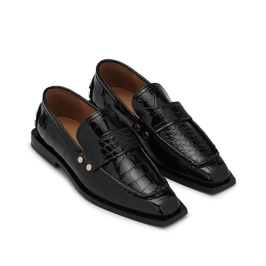 Ganni Studs Square Toe Loafer