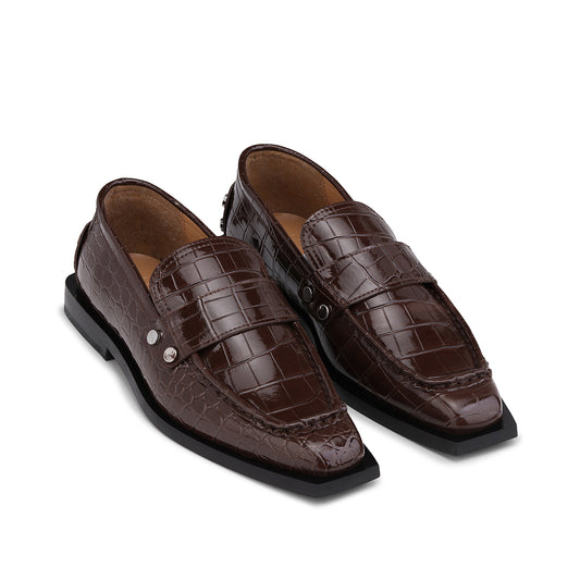 Ganni Studs Square Toe Loafer