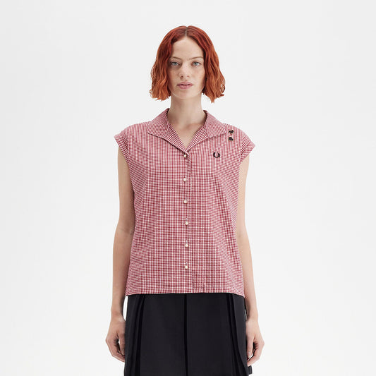 Fred Perry Open Collar Gingham Shirt
