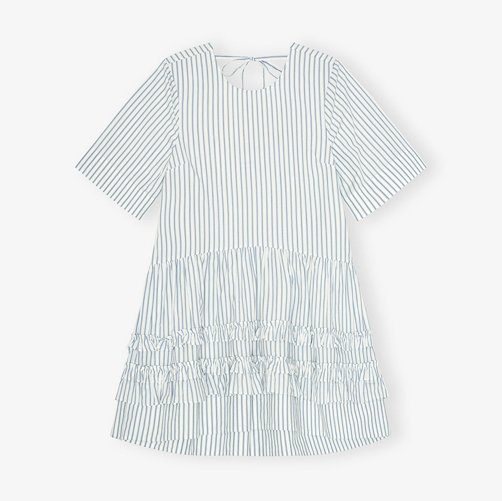 Ganni Stripe Cotton Mini Dress