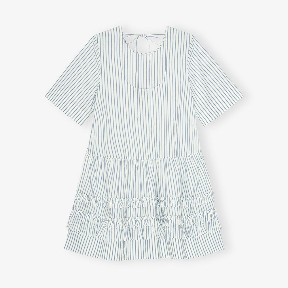 Ganni Stripe Cotton Mini Dress