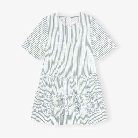 Ganni Stripe Cotton Mini Dress