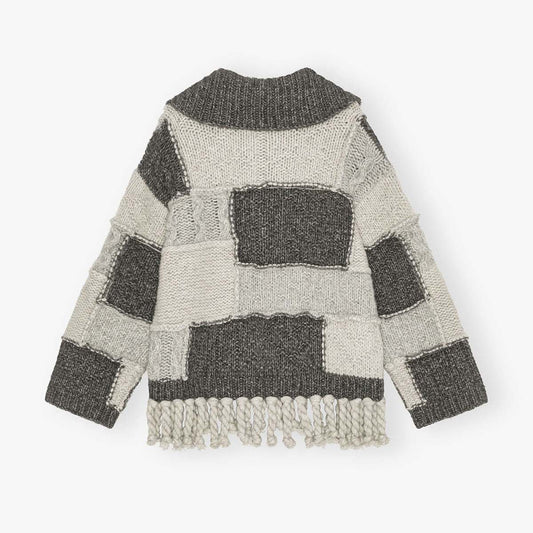 Ganni Wool Cotton Bubble Knitted Sweater