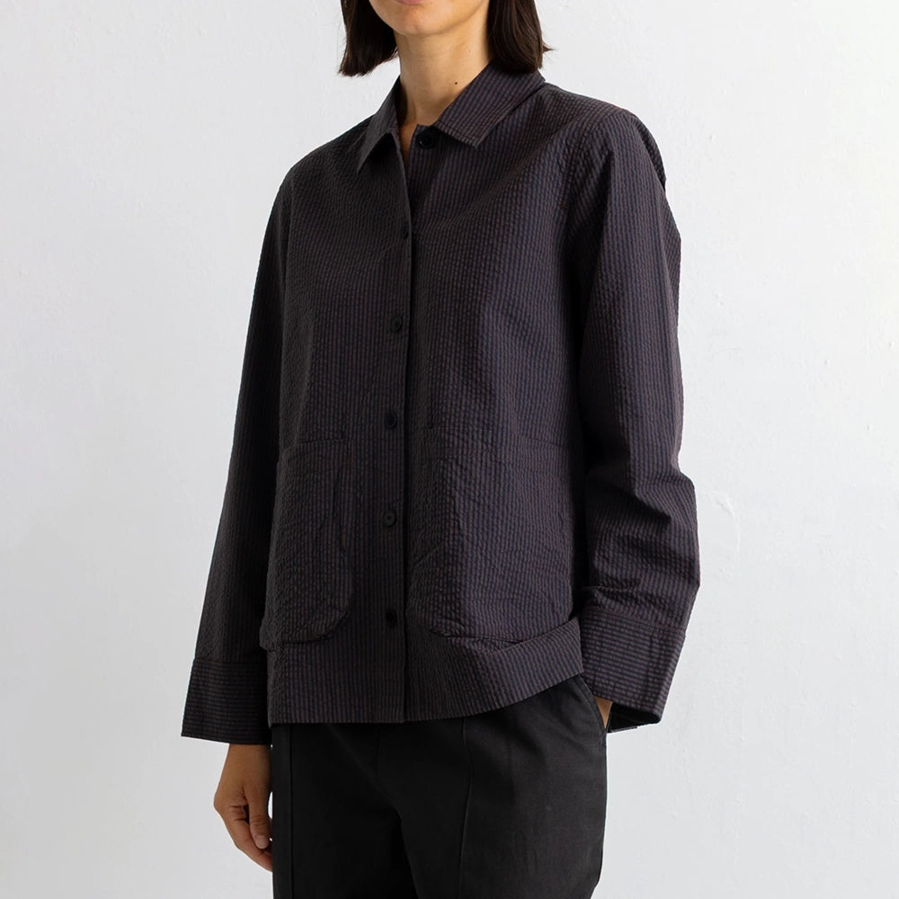 Folk Pleated Seersucker Shirt