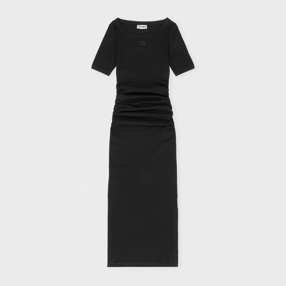 Ganni Rib Short Sleeve Dress