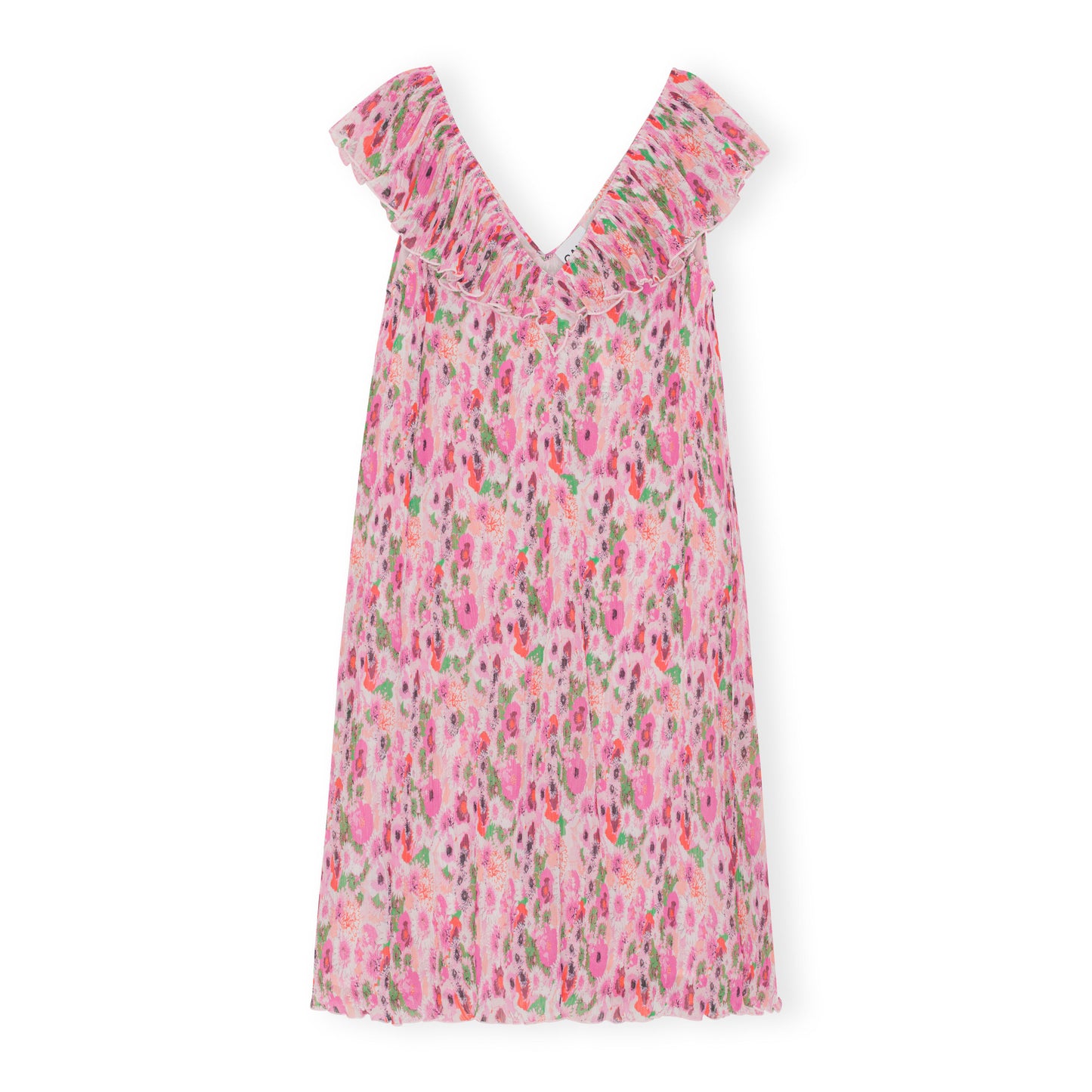 GANNI Pleated Georgette Midi Dress