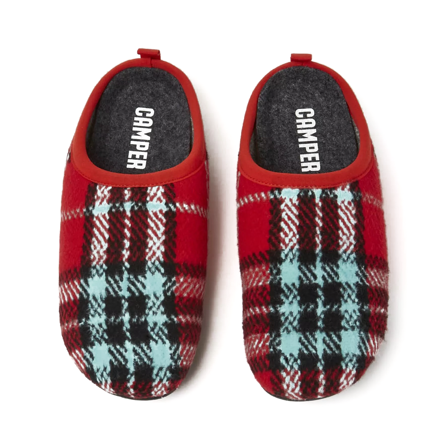 Camper Wabi Plaid Felt Slipper
