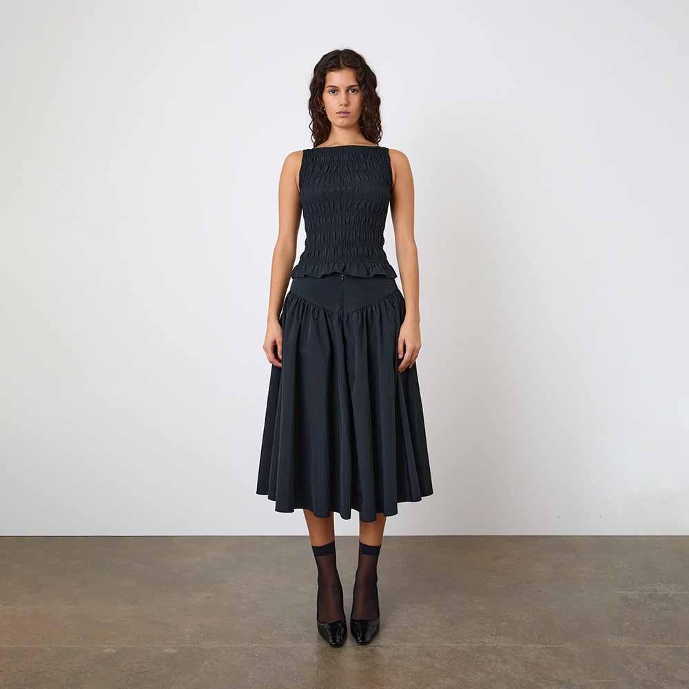 Peachy Den Deba Midi Pockets Skirt