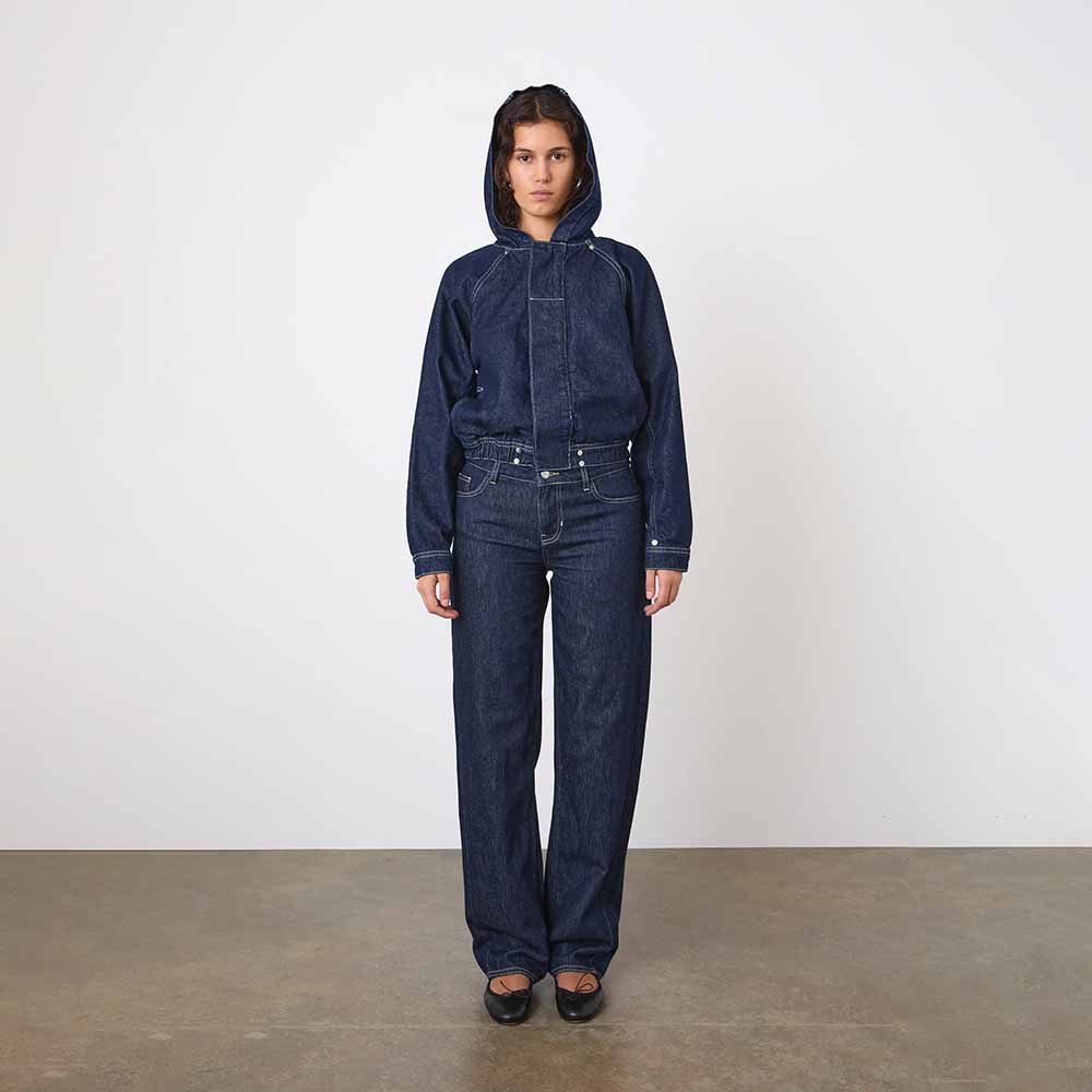 Peachy Den The Joan Denim Bomber Jacket