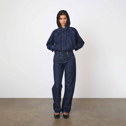 Peachy Den The Joan Denim Bomber Jacket