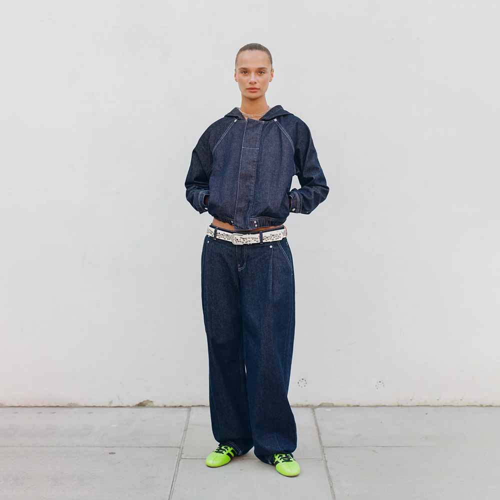 Peachy Den The Joan Denim Bomber Jacket