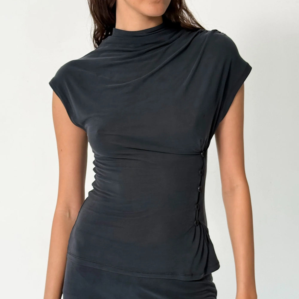 Peachy Den Kylie Button Top