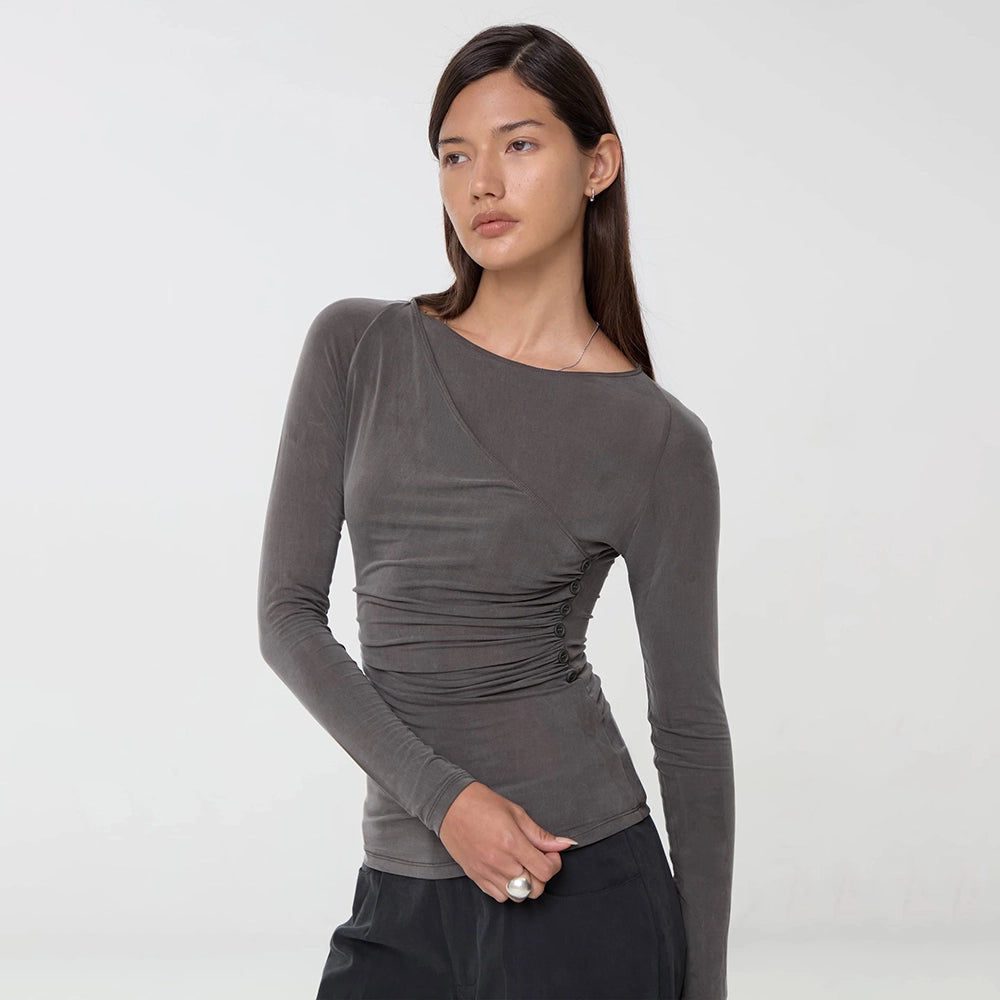 Peachy Den Kylie Cupro Wrap Top