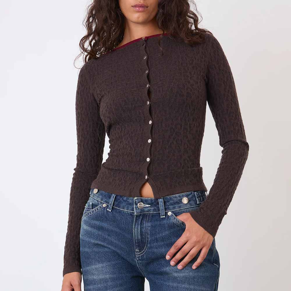 Peachy Den Kitt Thermal Cardigan