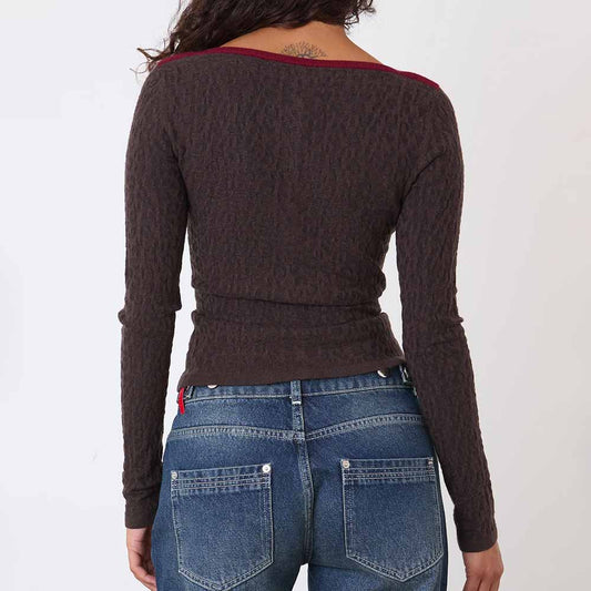 Peachy Den Kitt Thermal Cardigan