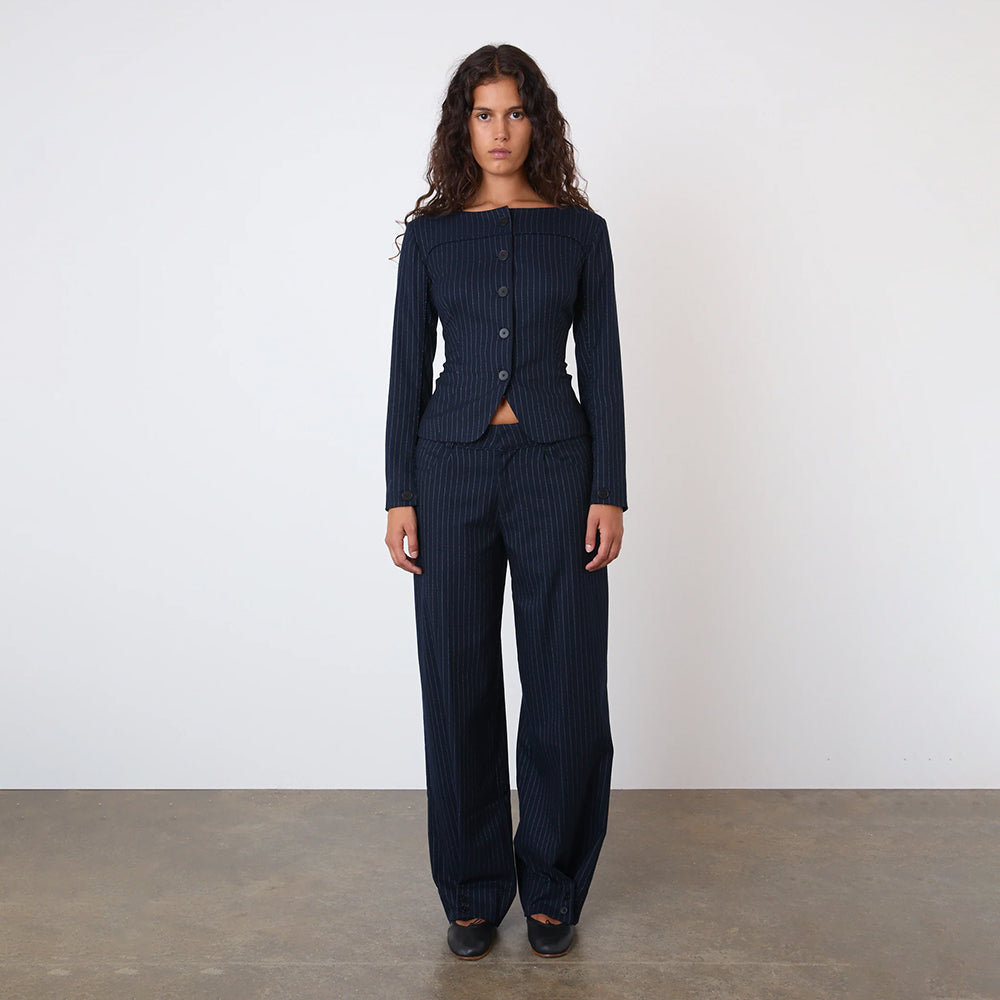 Peachy Den Bardot Tailored Top