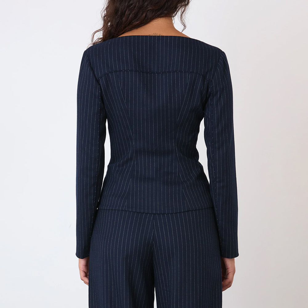 Peachy Den Bardot Tailored Top