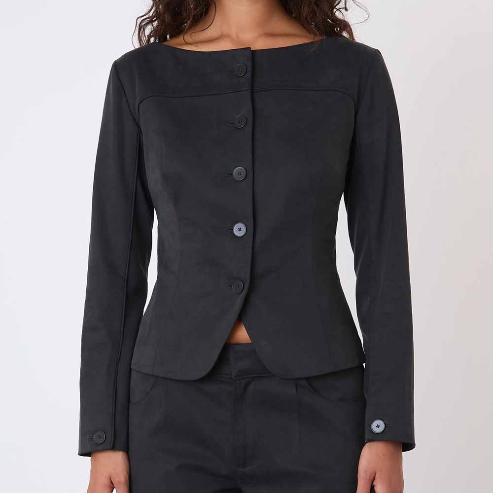 Peachy Den Bardot Tailored Top