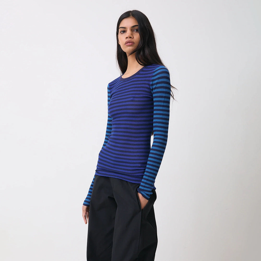 Peachy Den Elise Stripe LS Top