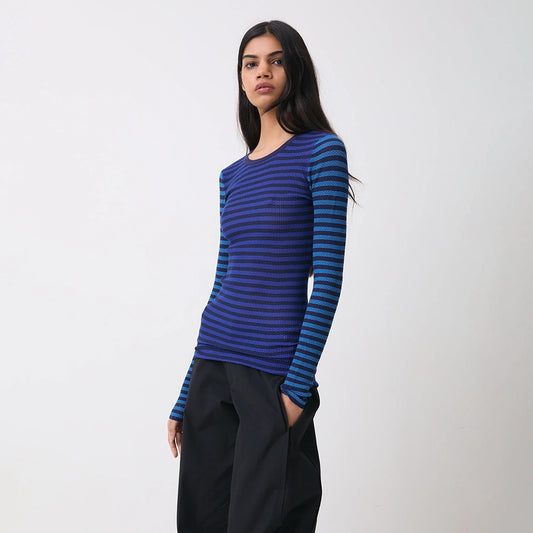 Peachy Den Elise Stripe LS Top