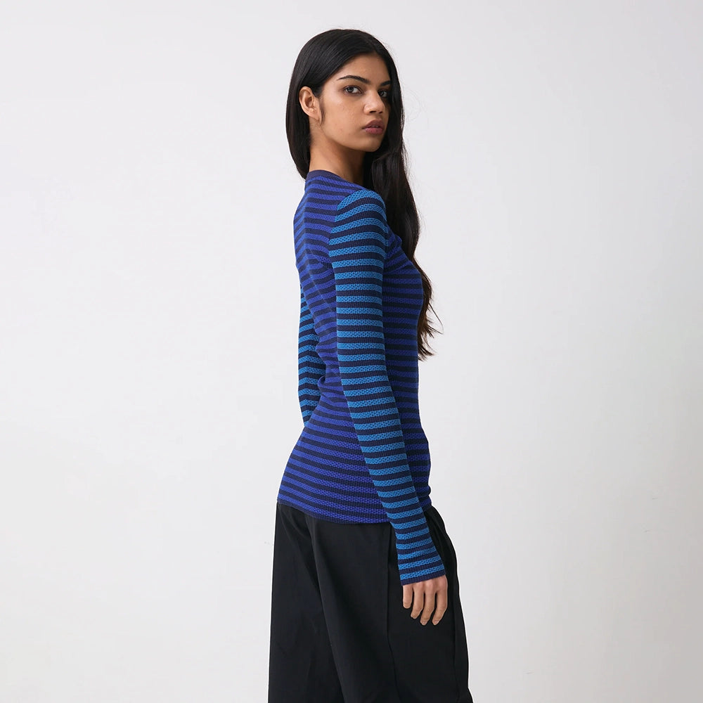 Peachy Den Elise Stripe LS Top