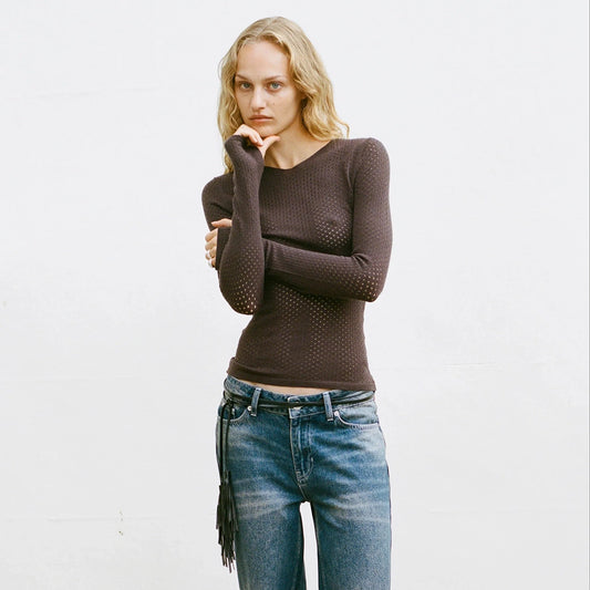 Peachy Den Carly Thermal Knit