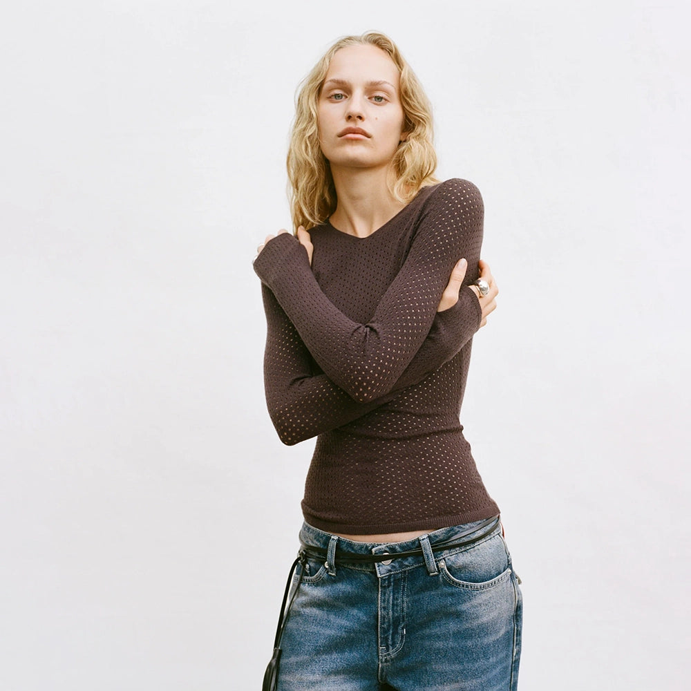 Peachy Den Carly Thermal Knit