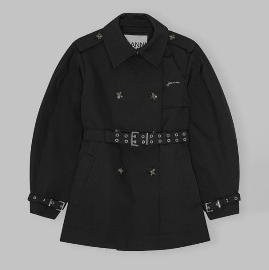 Ganni Heavy Twill Midi Trench