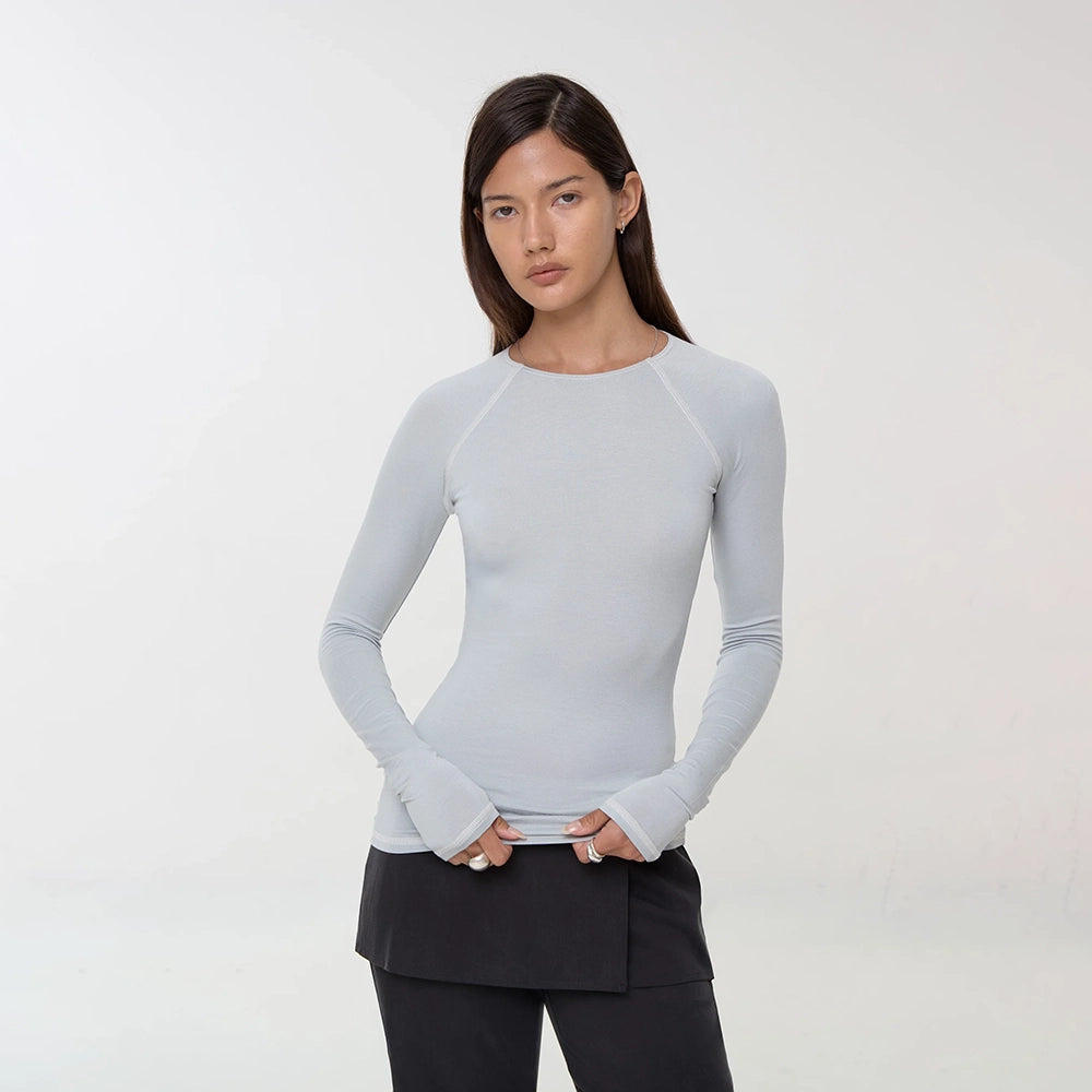 Peachy Den Susie Perfect Base Long Sleeve Base Layer Top