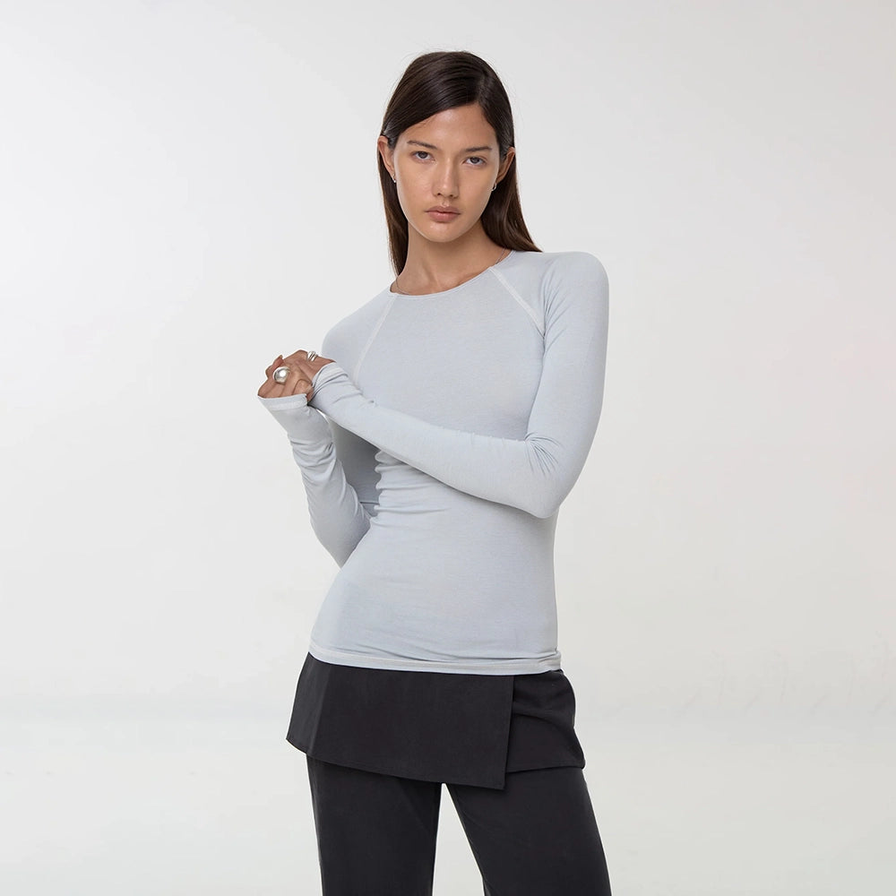 Peachy Den Susie Perfect Base Long Sleeve Base Layer Top