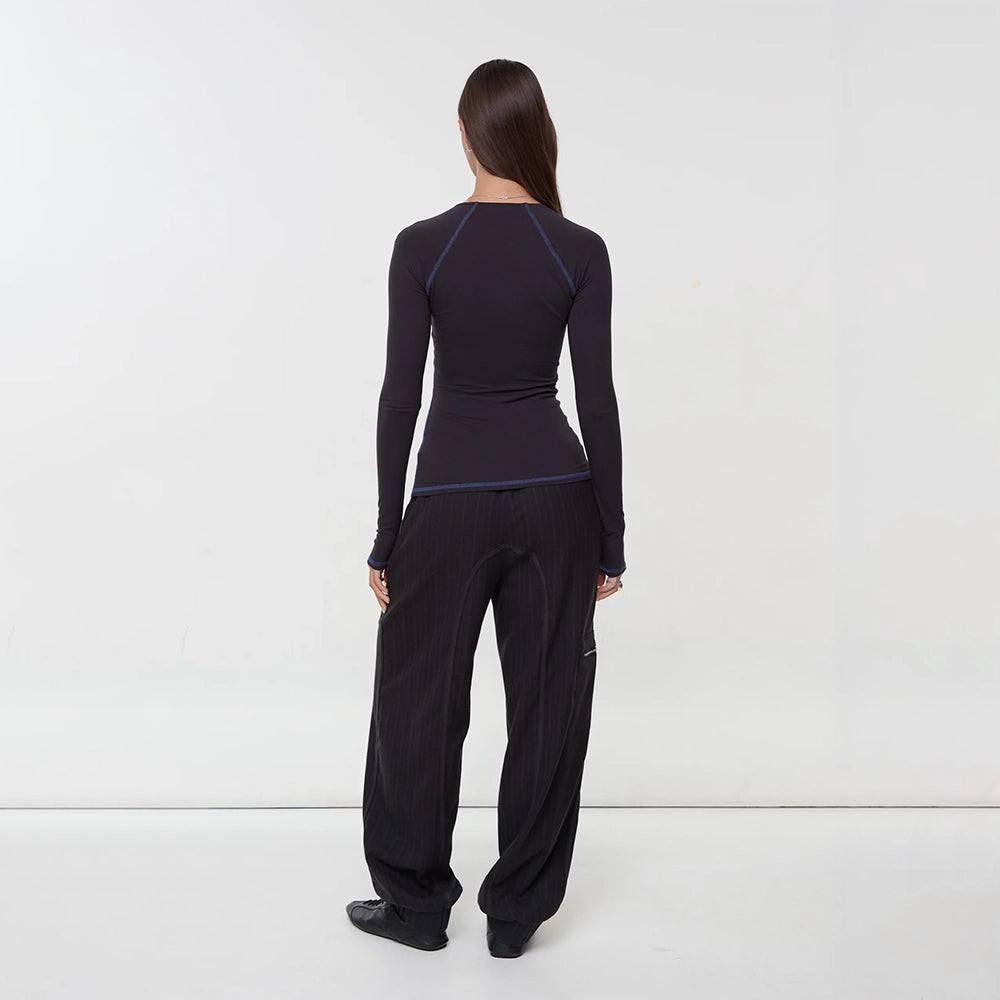 Peachy Den Susie Perfect Base Long Sleeve Base Layer Top