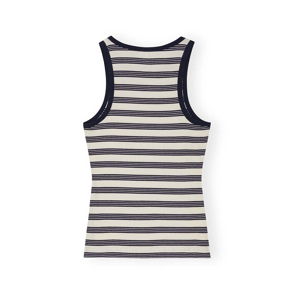 Ganni Striped Rib Tank Top