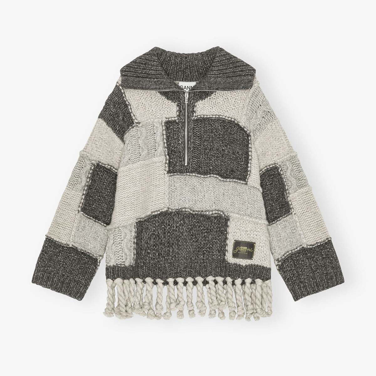Ganni Wool Cotton Bubble Knitted Sweater