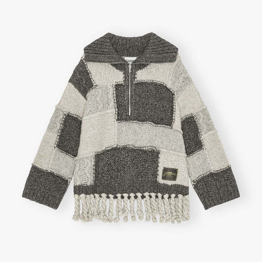 Ganni Wool Cotton Bubble Knitted Sweater