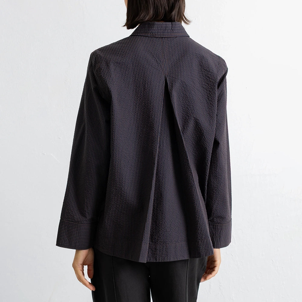 Folk Pleated Seersucker Shirt
