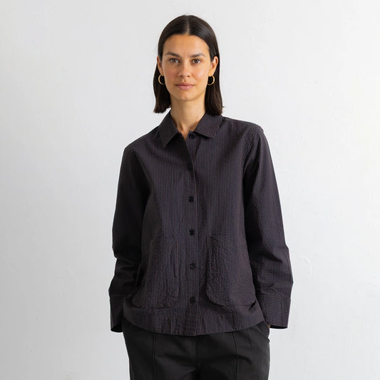 Folk Pleated Seersucker Shirt