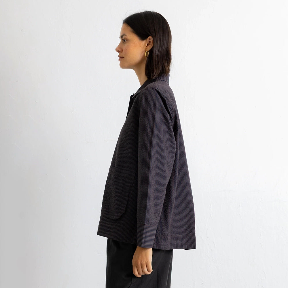 Folk Pleated Seersucker Shirt