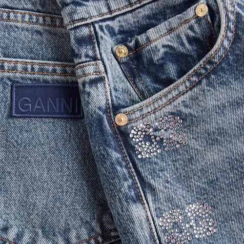 Ganni Sparkle Logo Stary Jean