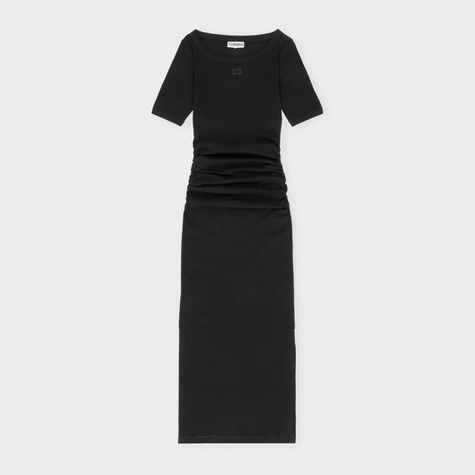 Ganni Rib Short Sleeve Dress