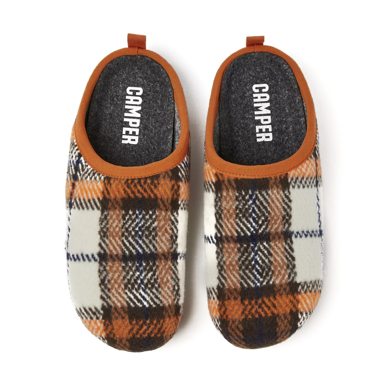 Camper Wabi Plaid Felt Slipper