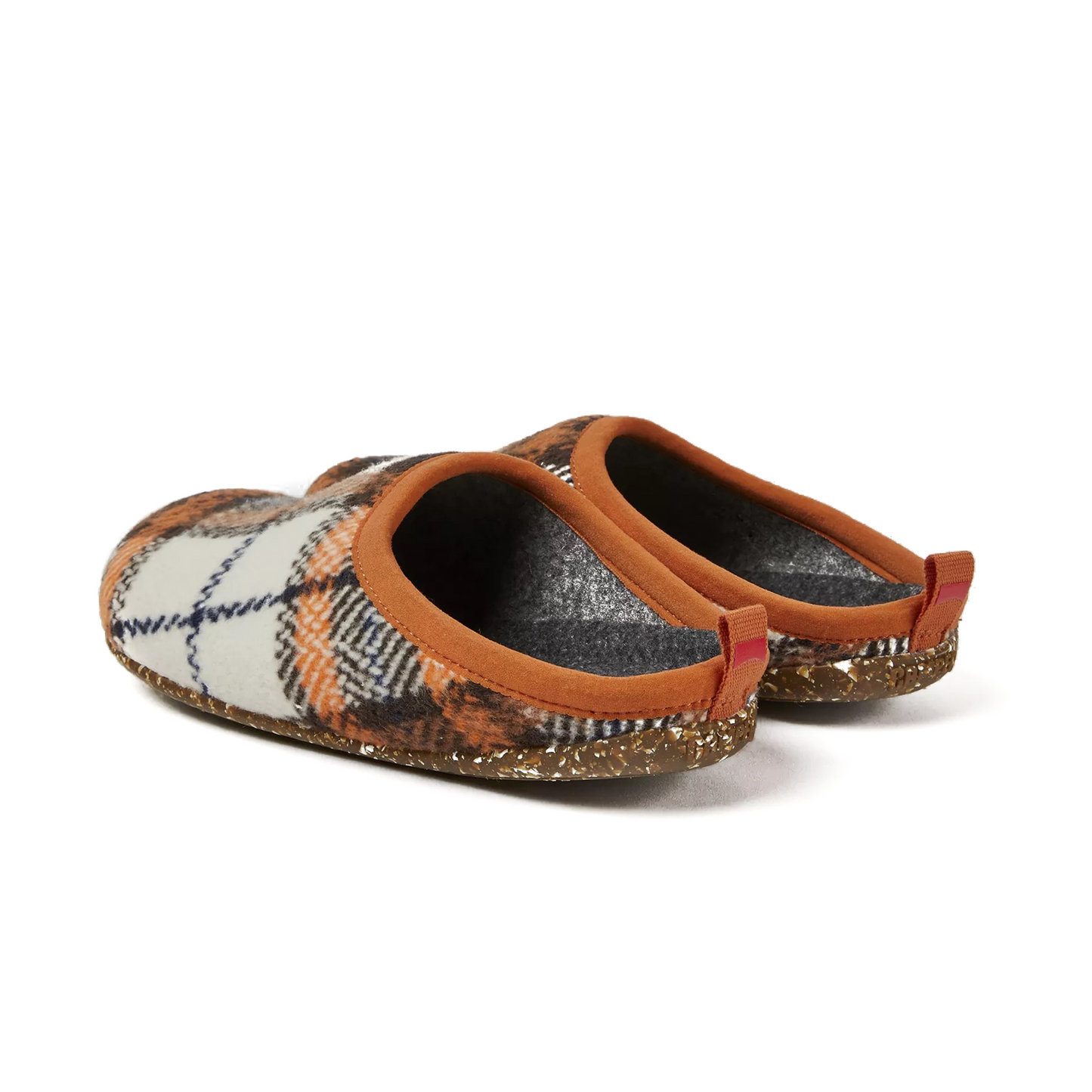 Camper Wabi Plaid Felt Slipper